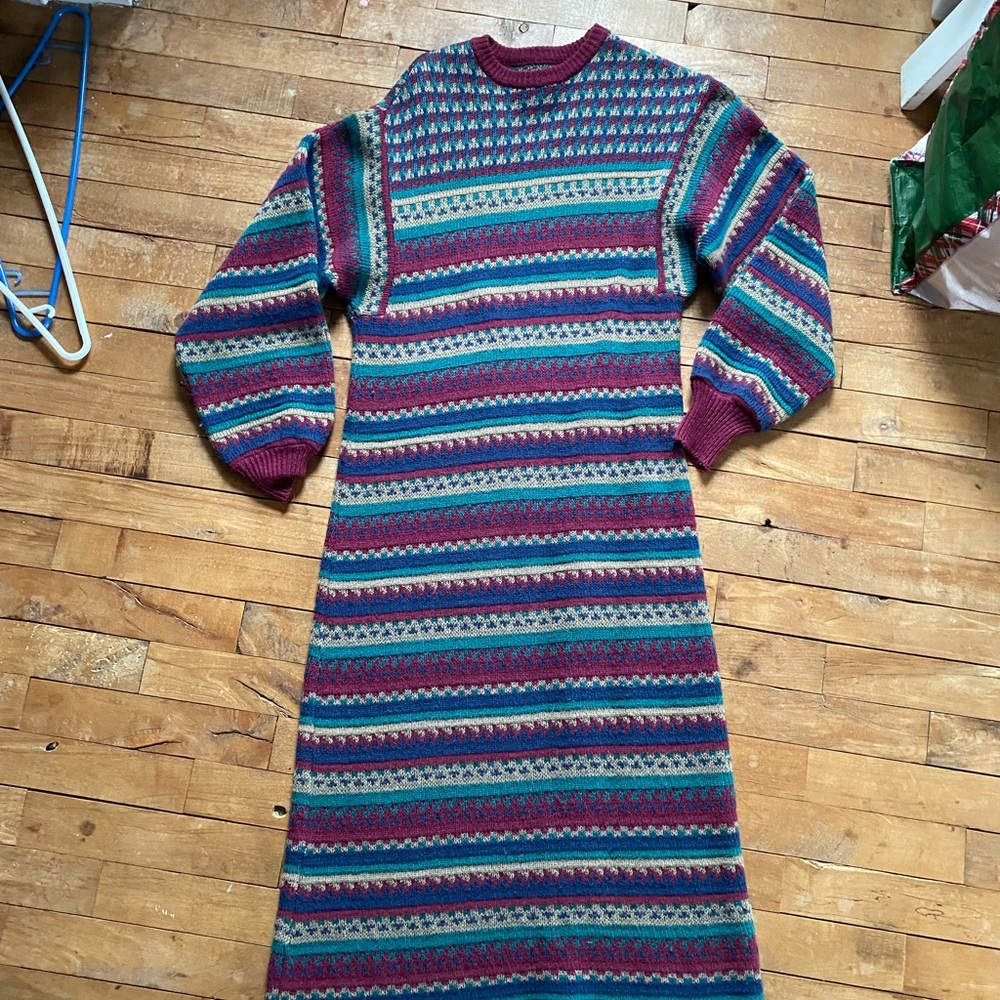 Colorful Striped Knit Dress